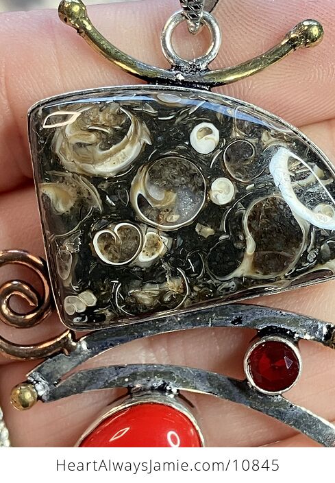 Turitella Fossiliferous Elimia Agate Crystal Stone Jewelry Pendant - #0y6btYM57kM-5