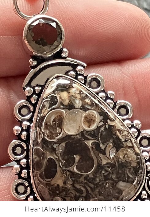 Turitella Fossiliferous Elimia Agate Crystal Stone Jewelry Pendant - #19LyDnYnIsU-6