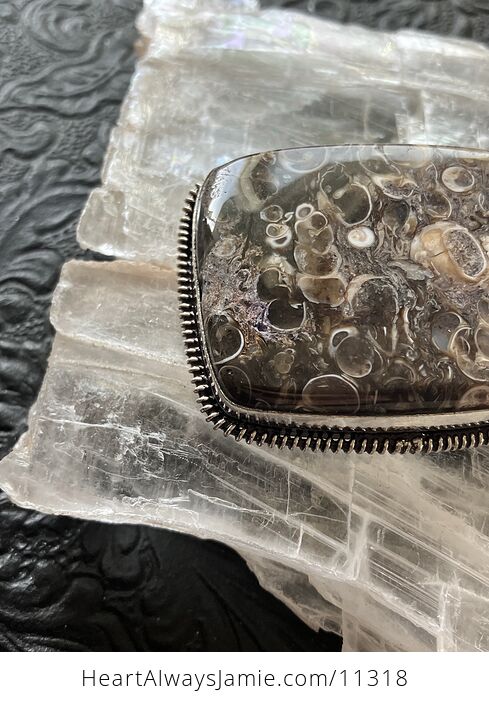 Turitella Fossiliferous Elimia Agate Crystal Stone Jewelry Pendant - #RUno4mqvVNw-5