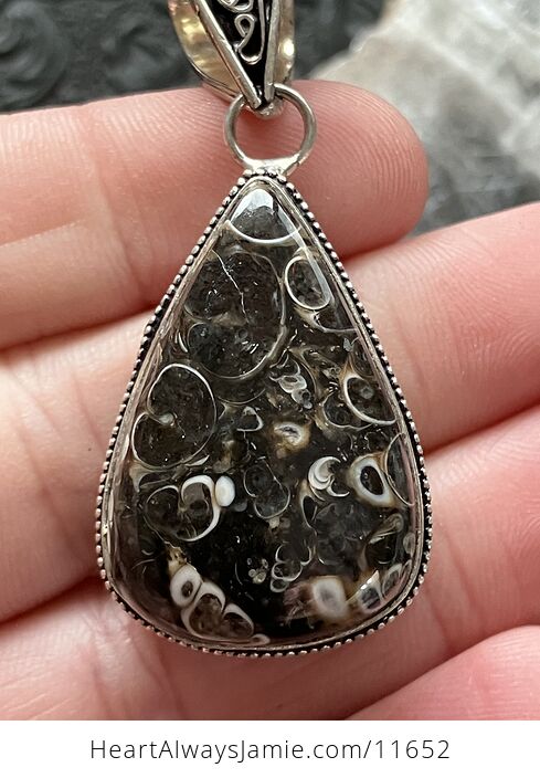 Turitella Fossiliferous Elimia Agate Crystal Stone Jewelry Pendant - #Wf19Zd962Kw-3