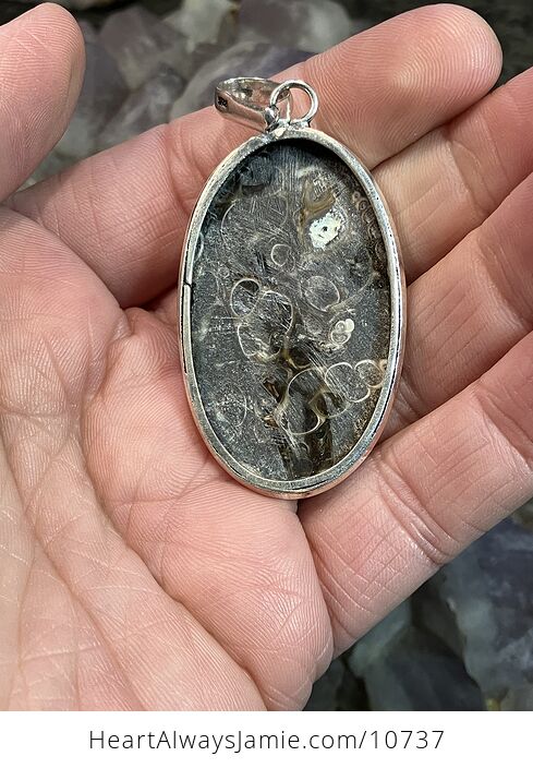 Turitella Fossiliferous Elimia Agate Crystal Stone Jewelry Pendant - #bRfJ7kx0KmA-5