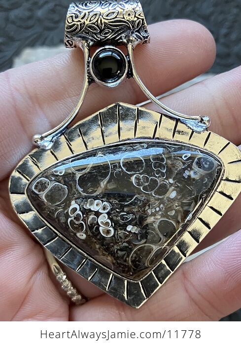 Turitella Fossiliferous Elimia Agate Crystal Stone Jewelry Pendant - #ceQUY1VQPz0-2