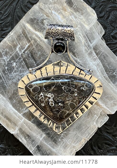 Turitella Fossiliferous Elimia Agate Crystal Stone Jewelry Pendant - #ceQUY1VQPz0-6