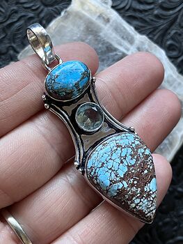 Turquoise and Topaz Pendant Crystal Stone Jewelry #35gUkpZF9Bw