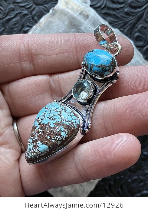 Turquoise and Topaz Pendant Crystal Stone Jewelry - #35gUkpZF9Bw-3