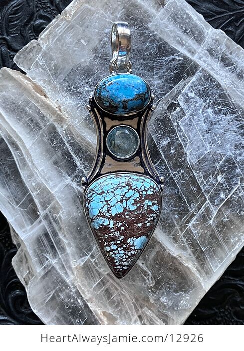 Turquoise and Topaz Pendant Crystal Stone Jewelry - #35gUkpZF9Bw-5