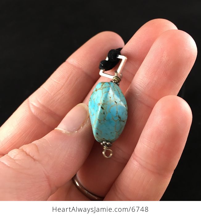 Turquoise Stone Jewelry Pendant Necklace - #3QCb6cgaL18-3