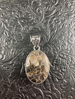 Turritella Fossil Agate Stone Crystal Jewelry Pendant #yLsFua6uPvo