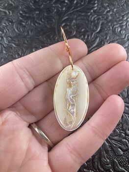 Two Carved Mermaids in Mother of Pearl Shell Pendant Jewelry #A23r9NVJCBA