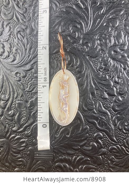 Two Carved Mermaids in Mother of Pearl Shell Pendant Jewelry - #A23r9NVJCBA-5