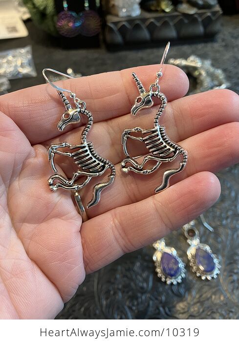 Unicorn Skeleton Halloween Jewelry Earrings - #SemHDo4UtEI-2
