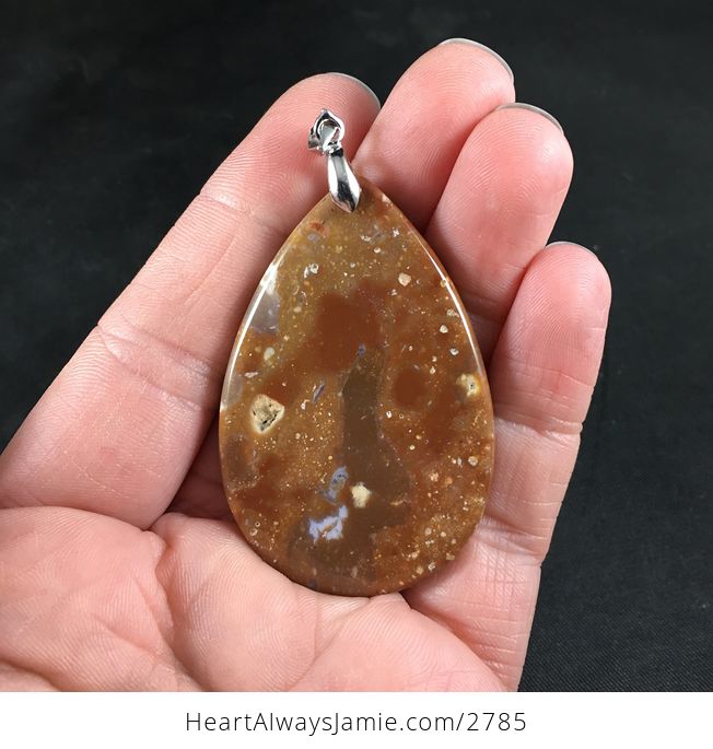 Unique Brown Stone Pendant Necklace - #2oIUT0bikuY-2