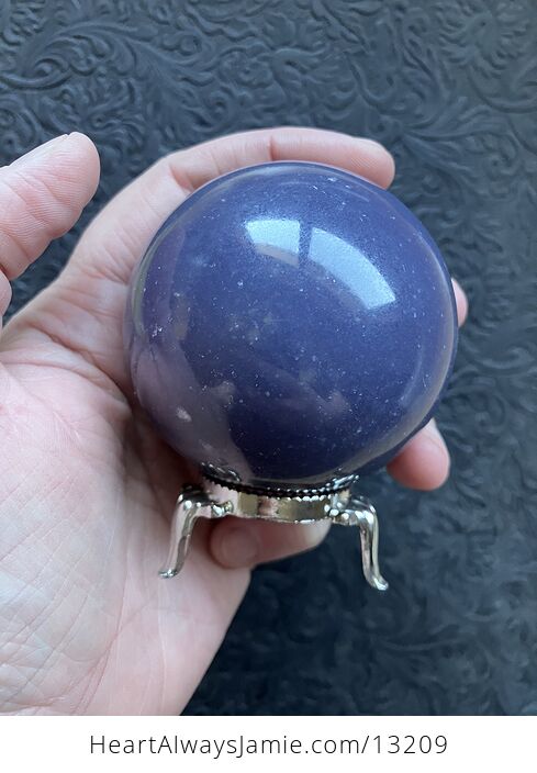 Unique Purple Mica Lepidolite Crystal Sphere with Stand - #Li2U0lVVANM-1