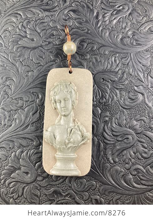 Venus Jasper Pendant Stone Jewelry Mini Art Ornament - #em1P5E1eCi0-2