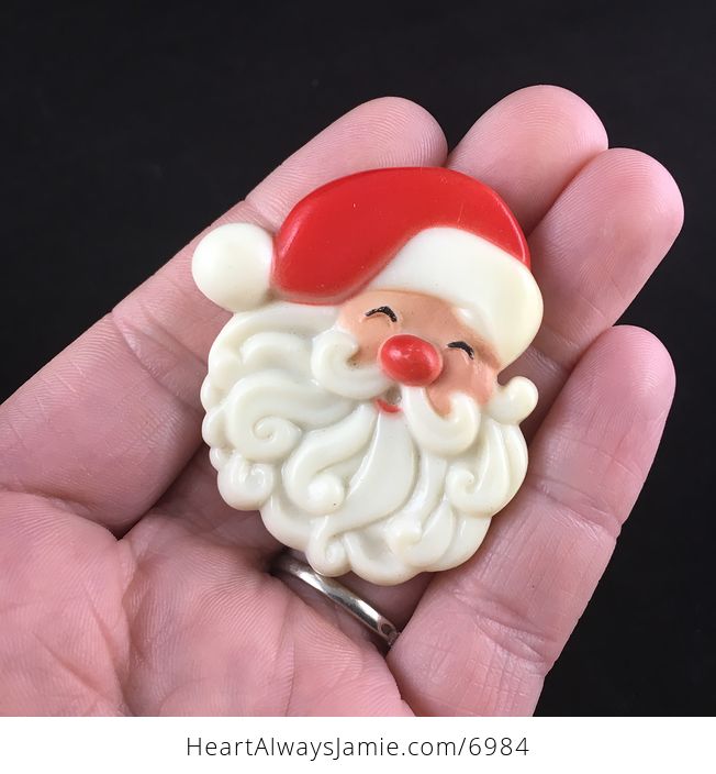 Vintage Christmas Santa Claus Jolly Face Brooch Pin Jewelry - #jZz0AYERDoI-1