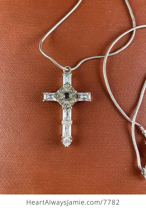 Vintage Cross Necklace with Paolo Romeo Sterling Silver Snake Chain - #xAVewUNbEa8-2
