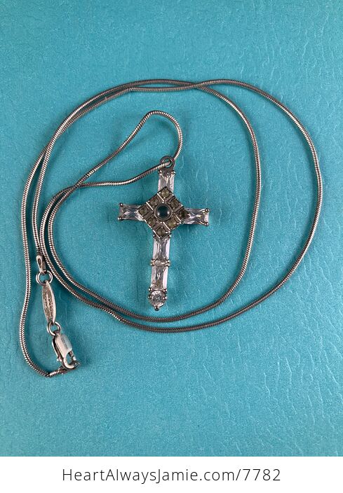 Vintage Cross Necklace with Paolo Romeo Sterling Silver Snake Chain - #xAVewUNbEa8-3