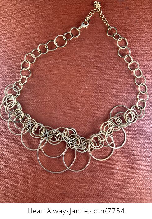 Vintage Geometric Wire Circles Necklace - #E2uZeX8UBVg-1