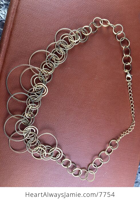 Vintage Geometric Wire Circles Necklace - #E2uZeX8UBVg-6