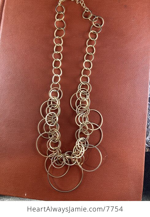 Vintage Geometric Wire Circles Necklace - #E2uZeX8UBVg-5