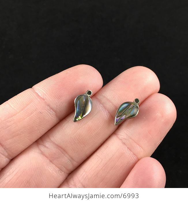 Vintage Leaf Abalone Shell Jewelry Earrings - #XDwgTfk79HU-1