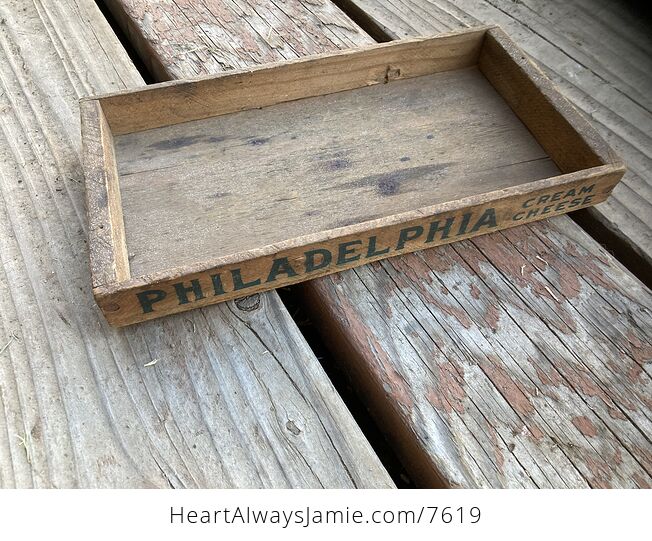 Vintage Philadelphia Cream Cheese Wooden Advertising Crate Tray - #gOmDvWalYWY-3