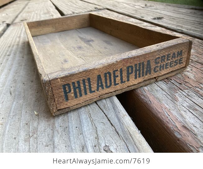 Vintage Philadelphia Cream Cheese Wooden Advertising Crate Tray - #gOmDvWalYWY-1