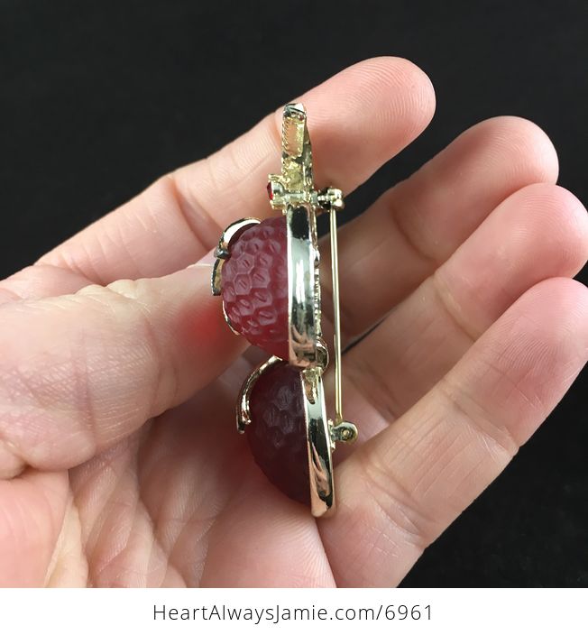 Vintage Sarah Cov Strawberry Brooch Pin - #WzBd6yoKbQI-6