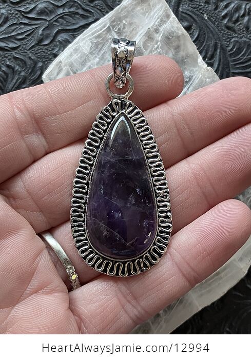 Vintage Styled Rainbowy Amethyst Crystal Stone Jewelry Pendant - #AZQ9uu1LTck-1