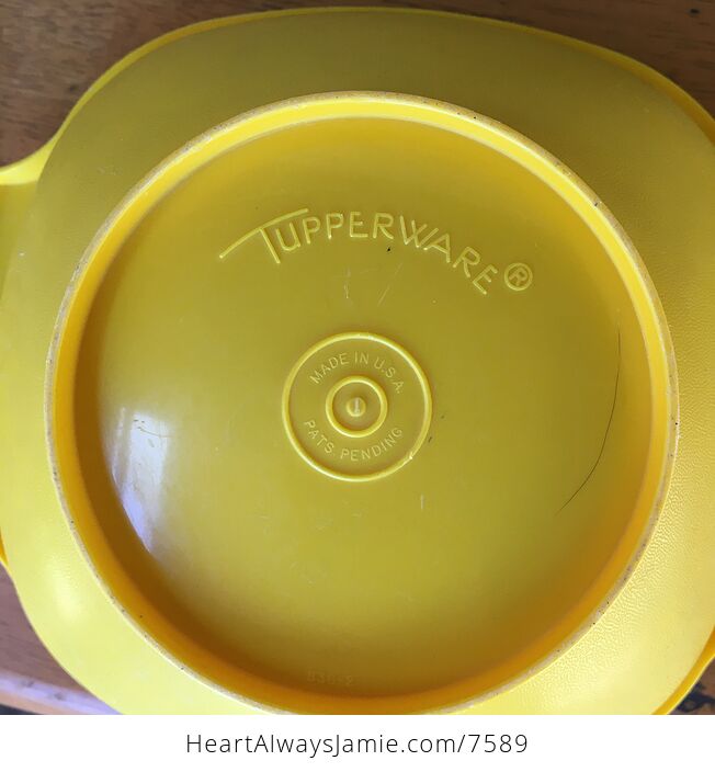 Vintage Yellow Tupperware Servalier Bowl 836 and Matching Lid 837 - #XFHwztyixkc-7