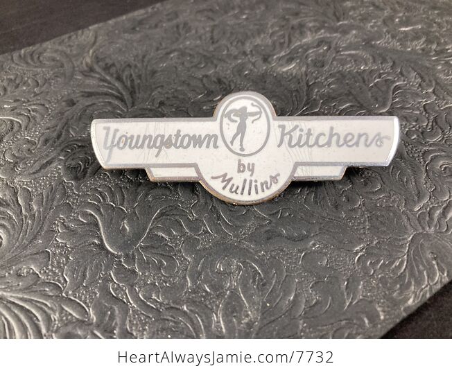 Vintage Youngstown Kitchens by Mullins White and Silver Cabinet Enameled Replacement Emblem Badge - #nr6gUZOsPn4-10