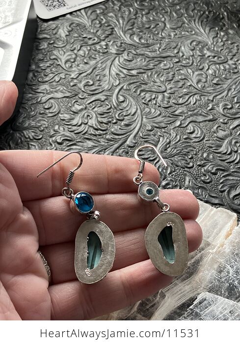 Wannabe Turquoise and Blue Topaz Dyed Magnesite Crystal Stone Jewelry Earrings - #Yd7Bg3uGmyg-5