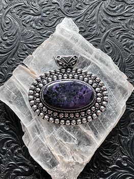 Western Styled Charoite Crystal Stone Jewelry Pendant #1fFJ1DjdI6w