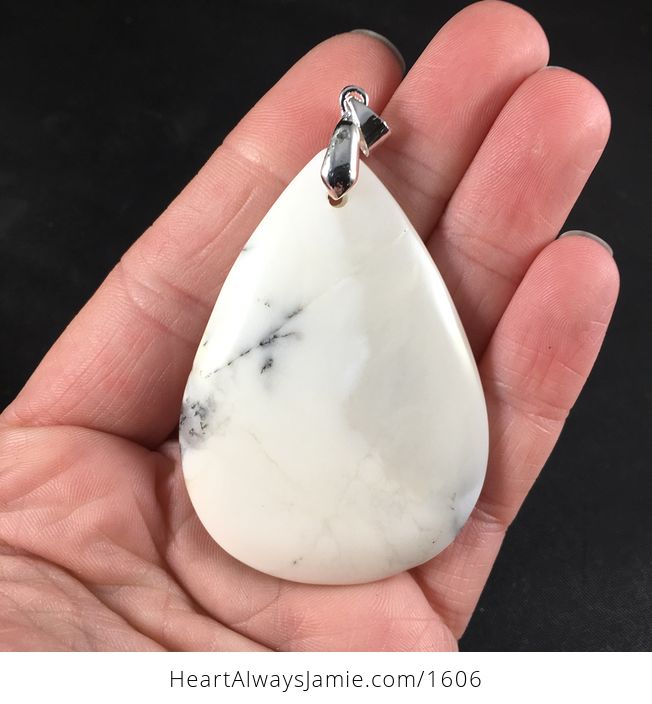 White African Dendrite Moss Opal Stone Pendant - #ZyN2gmPqsm4-1