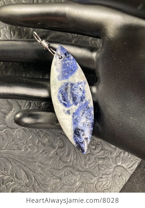White and Blue Sodalite Stone Jewelry Pendant - #Do0c4dHlHBM-2