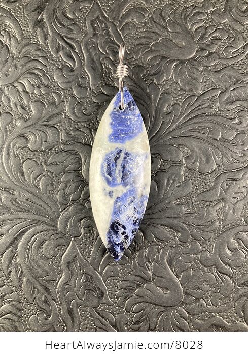 White and Blue Sodalite Stone Jewelry Pendant - #Do0c4dHlHBM-3