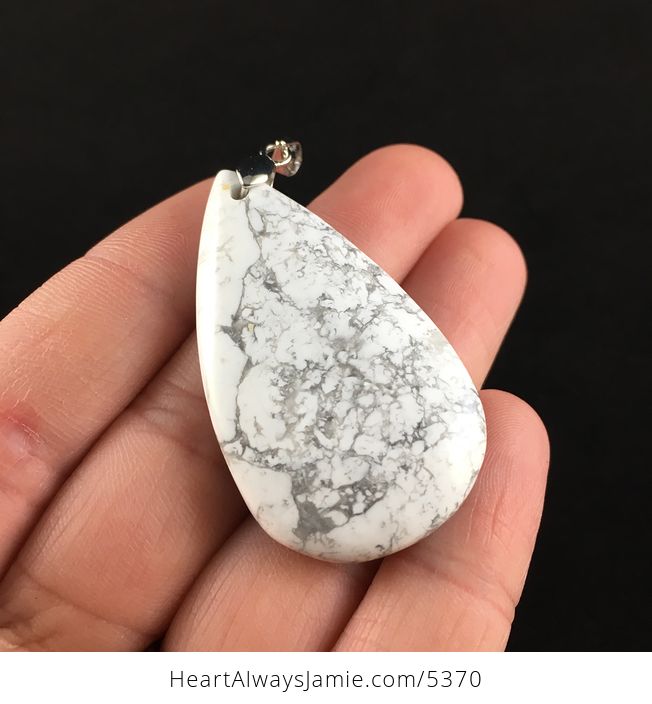 White and Gray Howlite Stone Pendant Jewelry - #UBfM6HhSdjc-4