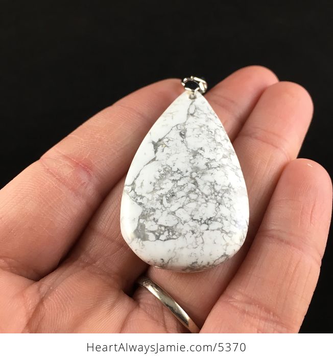 White and Gray Howlite Stone Pendant Jewelry - #UBfM6HhSdjc-2