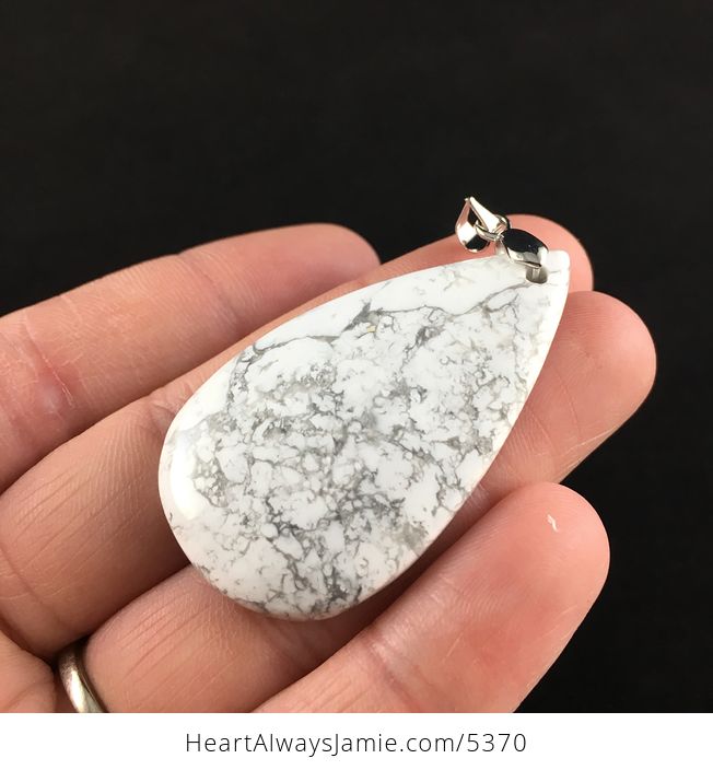 White and Gray Howlite Stone Pendant Jewelry - #UBfM6HhSdjc-3