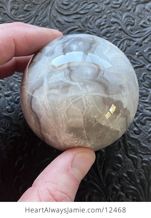 White and Gray Lace Agate Sphere Crystal Ball - #hEk9HPNQwBw-6