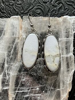 White and Pastel Yellow Jasper Crystal Stone Jewelry Earrings #06V8hgVtm4Y