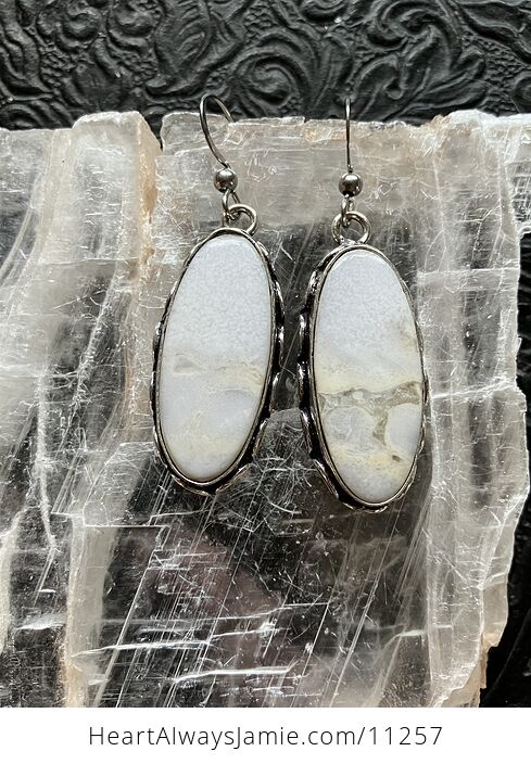 White and Pastel Yellow Jasper Crystal Stone Jewelry Earrings - #06V8hgVtm4Y-1