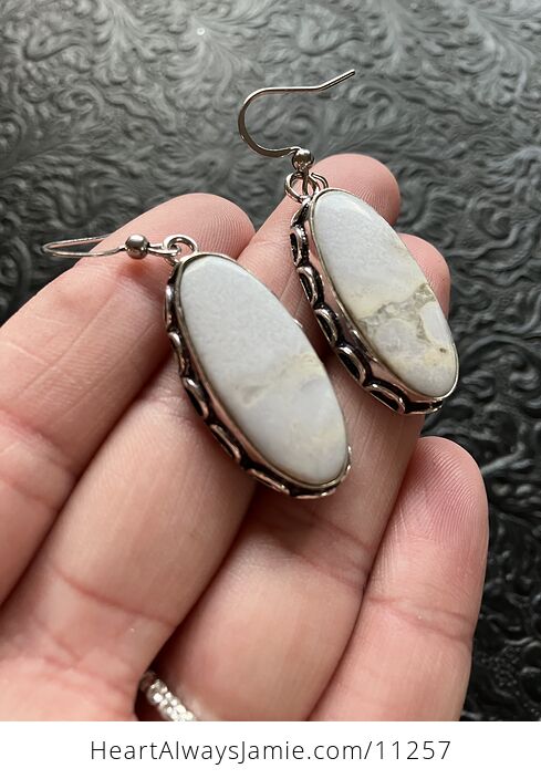 White and Pastel Yellow Jasper Crystal Stone Jewelry Earrings - #06V8hgVtm4Y-3
