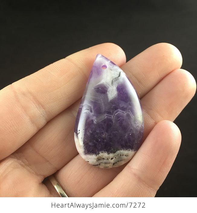White and Purple Brazil Amethyst Stone Pendant Jewelry - #GVhuufOLlP8-1