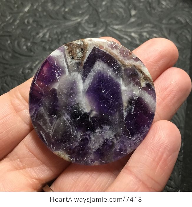 White and Purple Round Brazil Amethyst Stone Pendant Jewelry - #29D7bmvGmy0-3
