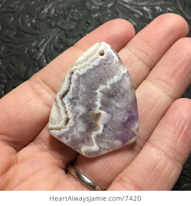 White and Purple Triangular Brazil Amethyst Stone Pendant Jewelry - #LUki2wogGpI-3