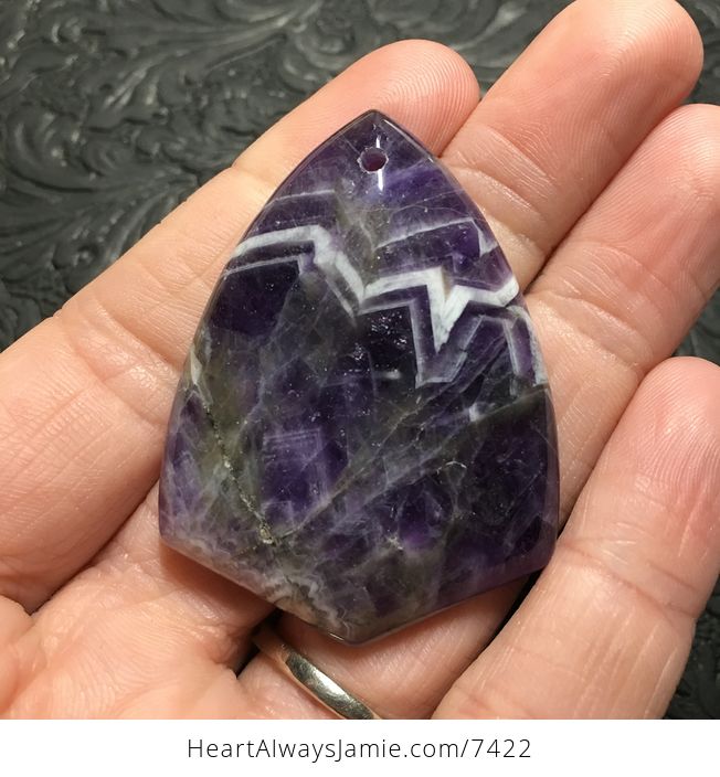 White and Purple Triangular Brazil Amethyst Stone Pendant Jewelry - #sLZX8tR7WT0-1