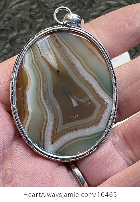 White Green and Orange Sardonyx Crystal Stone Pendant Charm - #9debvHfkZSE-6