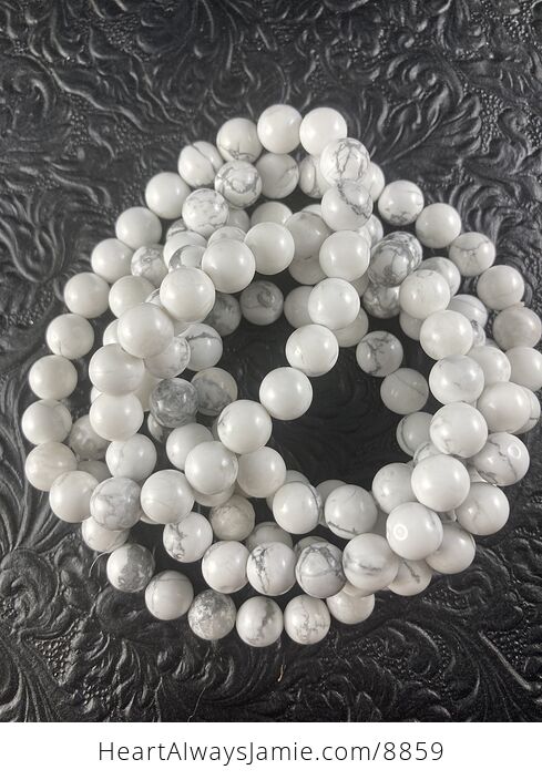 White Howlite Stone 8mm Natural Gemstone Crystal Jewelry Bracelet - #2xjxQh6zxzg-3