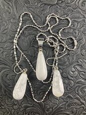 White Howlite Stone Jewelry Earrings and Pendant Set #DsMc9XsDb5s